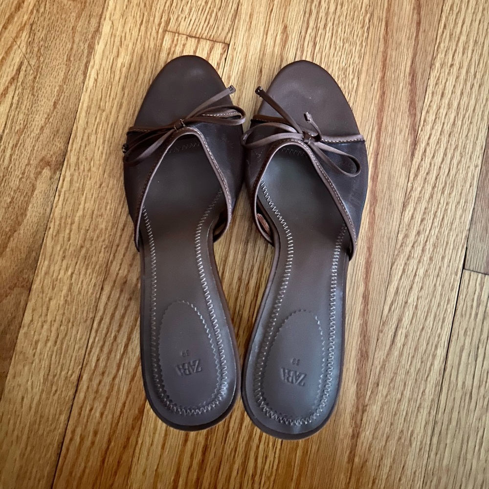 Zara Mesh Bow Sandals